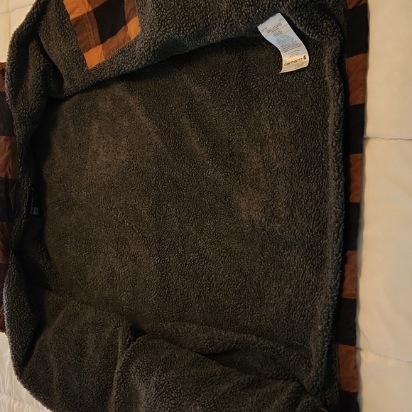 Carhartt Men's Tan and Black Checkered Shirt Jacket - Picture 3 of 5